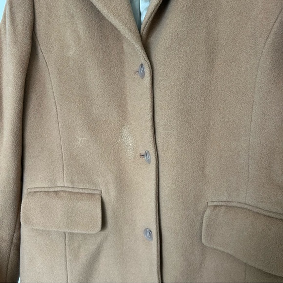 J Crew Wool Cashmere Blend Longline Peacoat Camel Size 8 - Picture 3 of 7